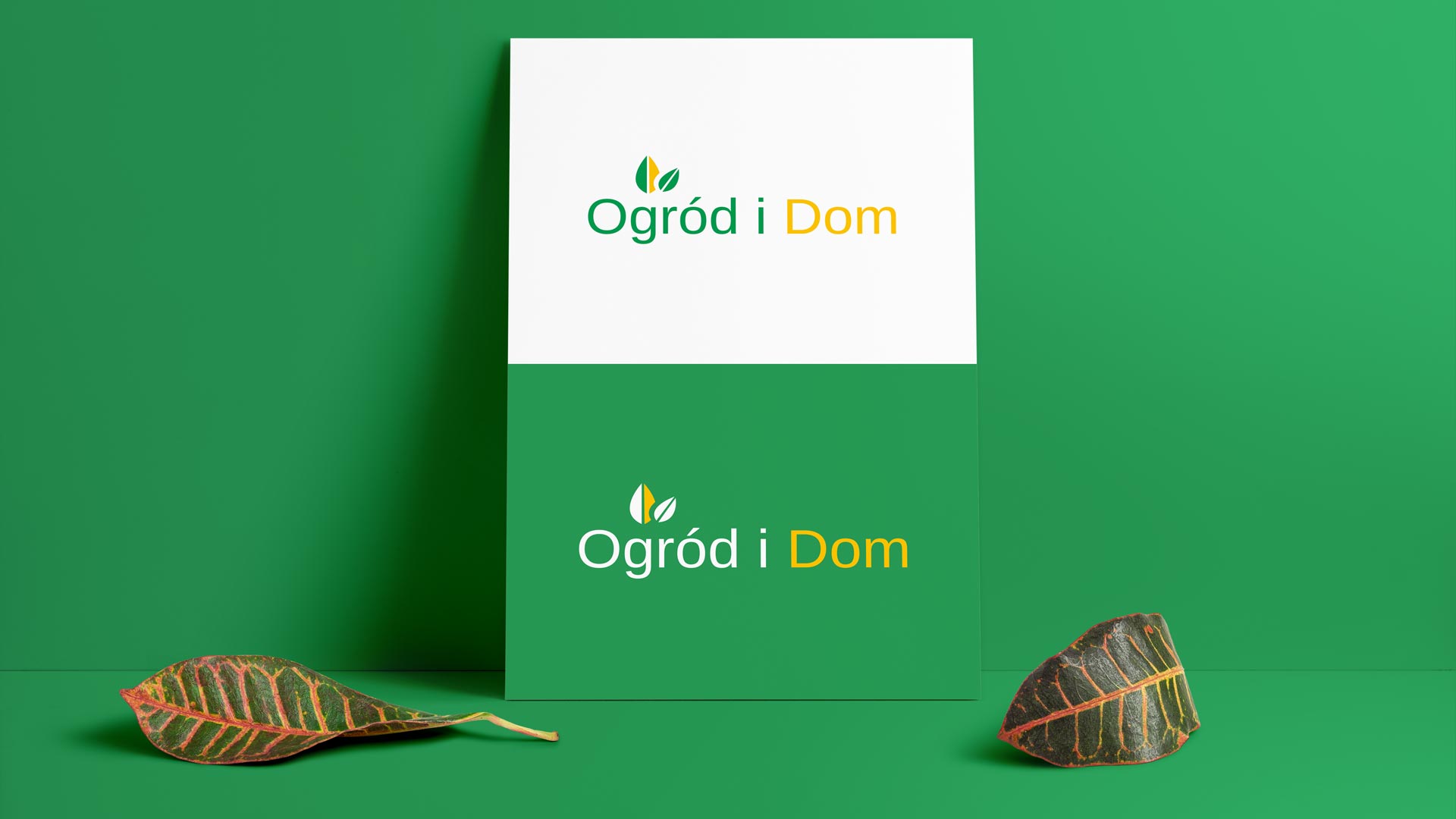Logo Ogród i Dom zaprezentowane w dwóch wersjach kolorystycznych.